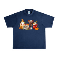 Navy Fall Gnome Coffee Cups Urban Heavy Tee - MaliasSmallBusiness