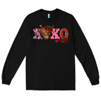 Black xoxo highland cow Long Sleeve Tee - RanaPortraitStore