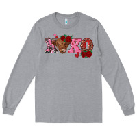 Heather Grey xoxo highland cow Long Sleeve Tee - RanaPortraitStore