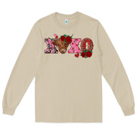 Mushroom xoxo highland cow Long Sleeve Tee - RanaPortraitStore
