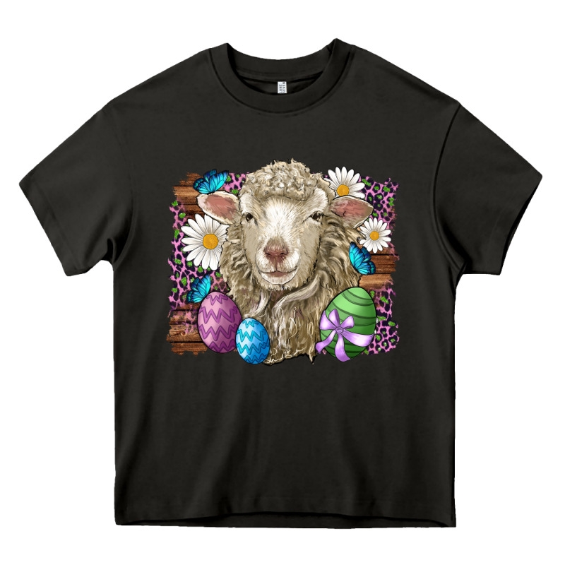 Easter Sheep Eggs Butterfly Daisys Leopard Glitter Wooden Heavy Core Tee by Artiststas | Teevron