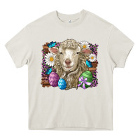 Cream easter sheep eggs butterfly daisys leopard glitter wooden Heavy Core Tee - Artiststas