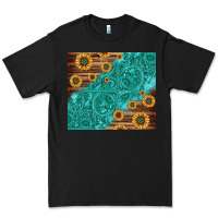 Black Tooled Leather And Sunflowers Premium Tee - Jasminsmagicworld