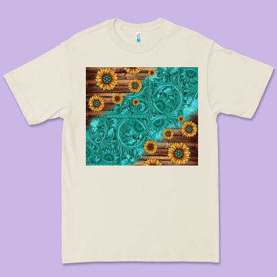 Tooled Leather And Sunflowers Premium Tee Designed By Jasminsmagicworld