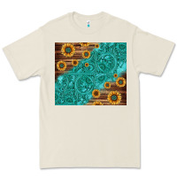 Bone Tooled Leather And Sunflowers Premium Tee - Jasminsmagicworld