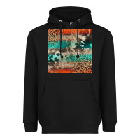 Black Leopard Cowhide Pattern Heavyweight Hoodie - CowCowDesign