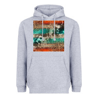 Heather Grey Leopard Cowhide Pattern Heavyweight Hoodie - CowCowDesign