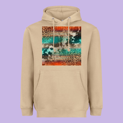Leopard Cowhide Pattern Heavyweight Hoodie Designed By Cowcowdesign