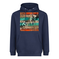 Navy Leopard Cowhide Pattern Heavyweight Hoodie - CowCowDesign