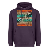 Plum Leopard Cowhide Pattern Heavyweight Hoodie - CowCowDesign