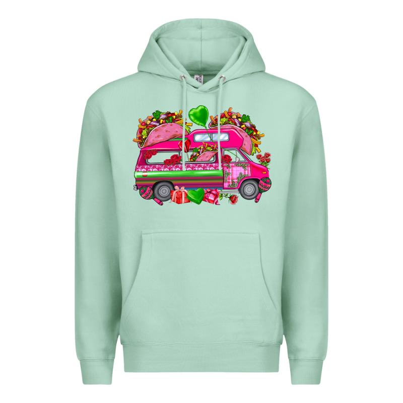 Valentine's Day Tacos Truck Mexico Premium Hoodie by HowdyJamesFarm | Teevron