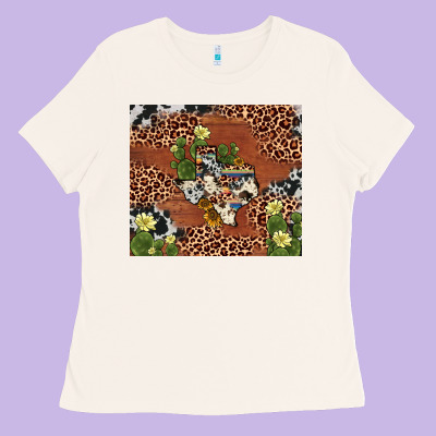 Texas Cactus Ladies Tee Designed By Adodesignshop