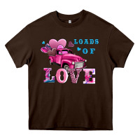 Chocolate Brown loads of love wıth truck Heavy Core Tee - AdoDesignShop