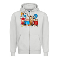 Dove Grey Hockey coffee cups Zipper Hoodie - HowdyJamesFarm