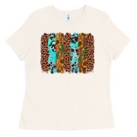 Bone sunflower cactus leopard brushstroke Ladies Tee - AdoDesignShop