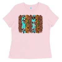 Bubblegum Pink sunflower cactus leopard brushstroke Ladies Tee - AdoDesignShop