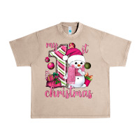 French Oak My 1st. pink Christmas with cute snowman Urban Heavy Tee - NancyCooperArtShop