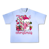 Grape Ice My 1st. pink Christmas with cute snowman Urban Heavy Tee - NancyCooperArtShop
