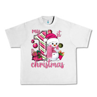 Lunar Rock My 1st. pink Christmas with cute snowman Urban Heavy Tee - NancyCooperArtShop
