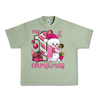 Oil Green My 1st. pink Christmas with cute snowman Urban Heavy Tee - NancyCooperArtShop