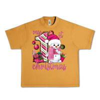 Peanut Butter My 1st. pink Christmas with cute snowman Urban Heavy Tee - NancyCooperArtShop