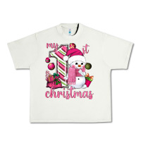 Pistachio My 1st. pink Christmas with cute snowman Urban Heavy Tee - NancyCooperArtShop