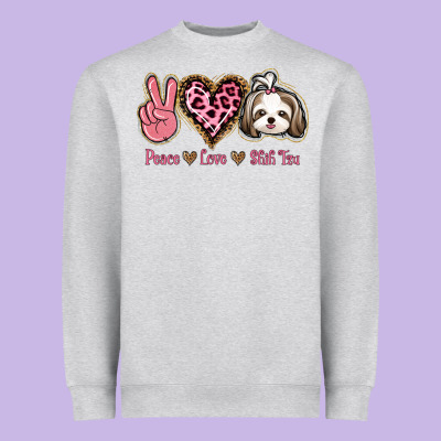 Peace Love Shih Tzu Heavyweight Sweatshirt Designed By Bettercallsaul
