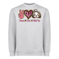 Heather Grey Peace Love Shih Tzu Heavyweight Sweatshirt - Bettercallsaul
