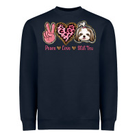 Navy Peace Love Shih Tzu Heavyweight Sweatshirt - Bettercallsaul