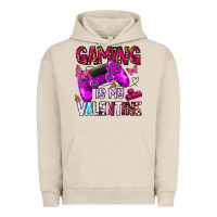 Pigment French Oak gaming is my valentine Urban Hoodie - CowhideDigitalArt