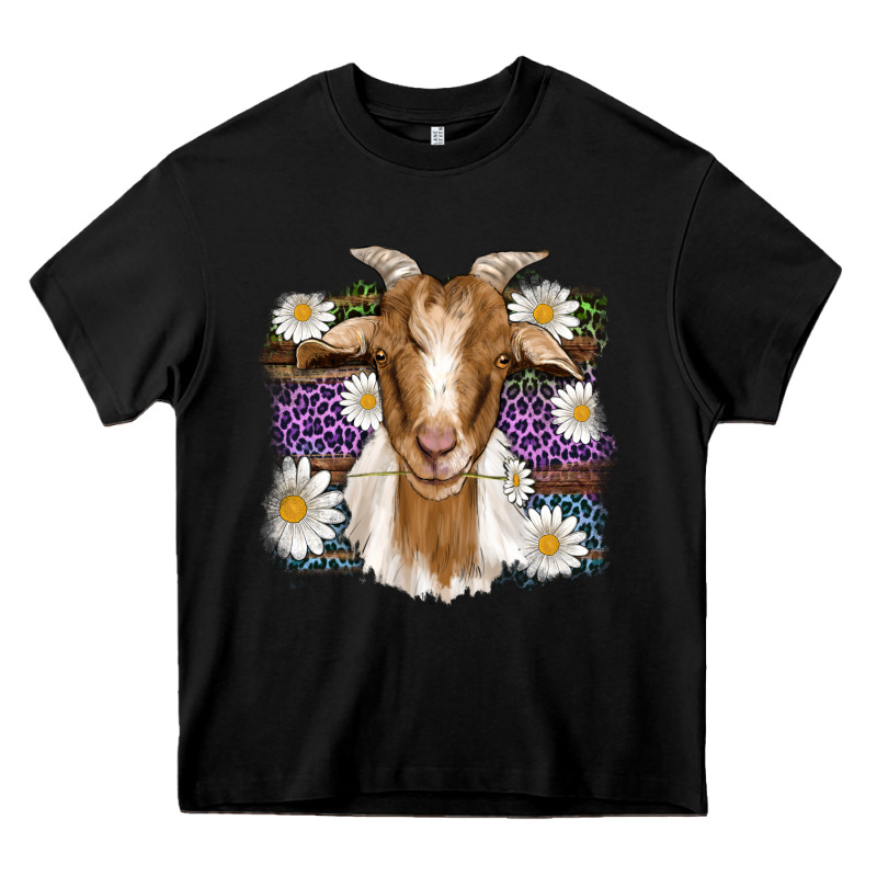 Easter Goat Daisys Leopard Wooden Heavy Core Tee by Artiststas | Teevron