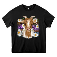Black easter goat daisys leopard wooden Heavy Core Tee - Artiststas