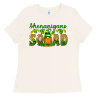 Bone shenanigans squad gnomes shamrock gold leopard glitter Ladies Tee - Artiststas