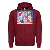 Burgundy American memorial day rn registered nurse Zipper Hoodie - TumblerDesignByShophia