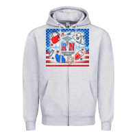 Heather Grey American memorial day rn registered nurse Zipper Hoodie - TumblerDesignByShophia