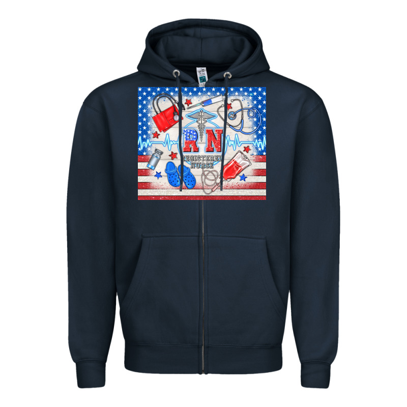 American Memorial Day Rn Registered Nurse Zipper Hoodie by TumblerDesignByShophia | Teevron