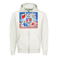 Oatmeal Heather American memorial day rn registered nurse Zipper Hoodie - TumblerDesignByShophia