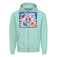 Seafoam American memorial day rn registered nurse Zipper Hoodie - TumblerDesignByShophia
