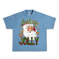 Pebble Blue Feeling Jolly with Santa Urban Heavy Tee - NancyCooperArtShop
