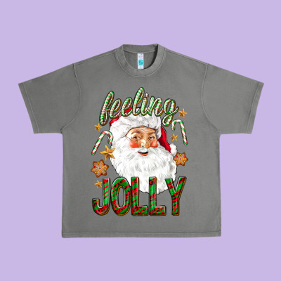 Feeling Jolly With Santa Urban Heavy Tee Designed By Nancycooperartshop