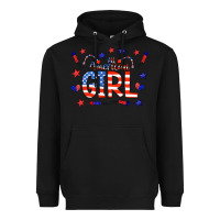 Black all american girl doodle letters Heavyweight Hoodie - CowCowDesign