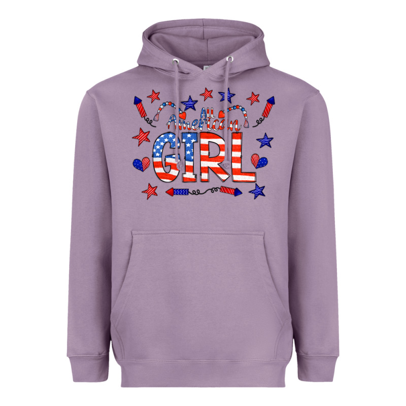 All American Girl Doodle Letters Heavyweight Hoodie by CowCowDesign | Teevron