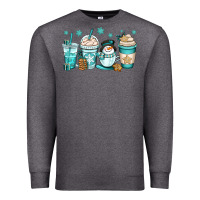 Charcoal Heather winter coffee cups Premium Sweatshirt - OliviaCreatesArt