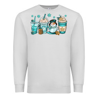 Dove Grey winter coffee cups Premium Sweatshirt - OliviaCreatesArt