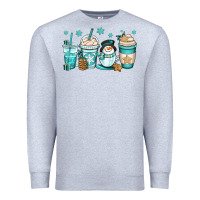 Heather Grey winter coffee cups Premium Sweatshirt - OliviaCreatesArt