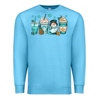 Ocean Blue winter coffee cups Premium Sweatshirt - OliviaCreatesArt