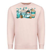 Pale Pink winter coffee cups Premium Sweatshirt - OliviaCreatesArt