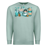 Seafoam winter coffee cups Premium Sweatshirt - OliviaCreatesArt