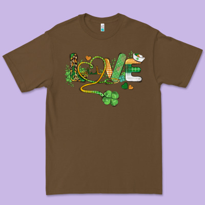 St. Patricks Day Nurse Love Medical Love Premium Tee Designed By Barkaloodesign