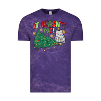 Cloud Purple it wasn't me! christmas cat Vintage Tee - MaliasSmallBusiness
